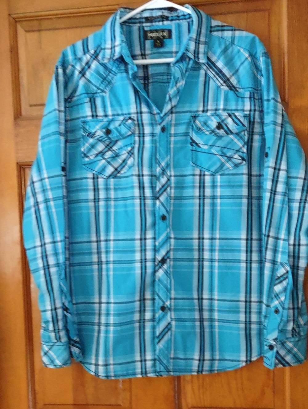 Men's Helix Blue Plaid Button-Up Shirt -